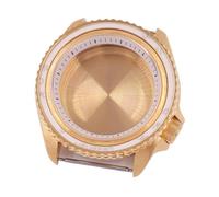 Caja de Reloj de Cristal Dorado de 41 mm con Anillo de capitel Negro/Azul/Celeste/Blanco/Verde/marrón for Movimiento NH35 con Corona de 3,8 mm.(A)