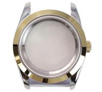 Caja de Reloj Dorada de 40 mm for Hombre, Cristal for Explorer NH35 NH36 NH38, Movimiento Miyota 8215, Esfera de 28,5 mm, Gran Oferta.(Glass Cover 2,36mm NH35 NH36)