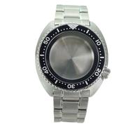 Caja de Reloj Impermeable NH36 de 45 mm, Pulsera de Acero Inoxidable 316L con Cristal for Movimiento NH35, NH36, NH34/38, Esfera de 28,5 mm.(Pure Black Chapter 2)
