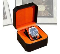 Caja de reloj individual: visualización de un solo reloj, estuche de almacenamiento de joyas | Caja de exhibición octogonal de de la PU, porta -almacenamiento de joyas, organizador de relojes