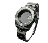 Caja De Reloj NH35 Negra De 40 Mm con Cristal De Zafiro, Bisel Unidireccional De 120 Clics, Resistente Al Agua, For Modelos NH34/NH36, Esfera De 28,5 Mm.(Deep Green,Glass Back Cover)