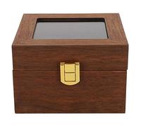 Caja de reloj para 2 piezas, diseño clásico de madera con tapa de cristal, cojines extraíbles para relojes, regalo ideal de almacenamiento