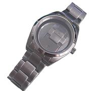Caja de Reloj Plateada de 38 mm, Nuevo diseño, for Movimiento NH35 NH36, Cristal de Zafiro 316L, Compatible con Esfera de 31 mm, Resistente al Agua hasta 5 ATM.