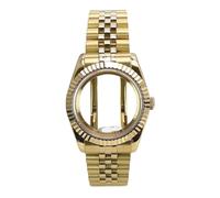 Caja de Reloj Resistente al Agua, 39mm, Hebilla Deslizante for Correa, Cristal Zafiro con Movimiento Miyota 8215, 1 ud(NO.26 Glass Back A)