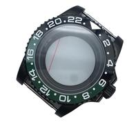 Caja de Reloj Yacht Acero Inoxidable 40 mm, Color Negro, con Bisel cerámica y Cristal Zafiro for Movimiento NH35 NH36 NH38, GMT II Master Mod(Watch Case 32,Miyouta 8215)