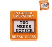 Caja de renuncia de emergencia: rompe el cristal para tu "aviso de dos semanas", letrero divertido para escritorio con la frase "Rompe el cristal", regalo creativo para renunciar al trabajo (02#)