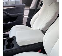 Caja De Reposabrazos Coche Cubierta Protectora Control Central Accesorios Interiores Cuero Para Tesla Modelo 3 Y SUV(Bianco)