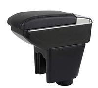 Caja de reposabrazos Compatible con Chevrolet Aveo Lova T200 T250 2002 2003-2008 2009 2010 2011 Caja de Almacenamiento de Consola Central con portavasos y cenicero Negro/Doble Capa