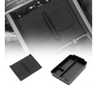 Caja de reposabrazos de carga inalámbrica, caja de almacenamiento de reposabrazos de silicona para Hyundai Santa Fe 2024-2026 - Con almohadilla de carga y cubierta protectora