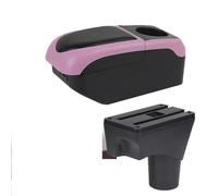 Caja De Reposabrazos Para Coche, Almacenamiento Brazo Para, Piezas Reacondicionamiento, Accesorios Para Nissan March Micra K13 2010-2023 Reposabrazos del asiento(S1 black-pink 6USB)
