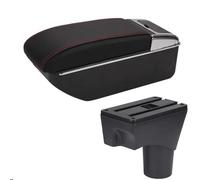 Caja de reposabrazos para coche, caja almacenamiento para apoyabrazos, interfaz, brazo consola central para Nissan March Micra K13 MK4 IV 2010-2022(D1 Black red No USB)