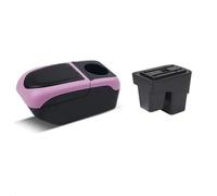 Caja De Reposabrazos Para Coche, Para, Almacenamiento, Taza Usb Para Fit Jazz 3 2014 2015 2016 2017 2018 2019 2020(Black-pink)