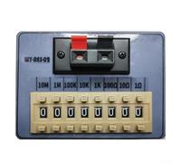 Caja de resistencia de 0,1 Ω a 9,9 MΩ para herramienta de ajuste de dial para pruebas de electrónica, banco de trabajo, caja de ABS gris (1Ω~99MΩ (0,1%))