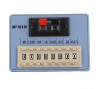 Caja de resistencia de 0,1 Ω a 9,9 MΩ para herramienta de ajuste de dial para pruebas de electrónica, banco de trabajo, caja de ABS gris (WY RES 01)