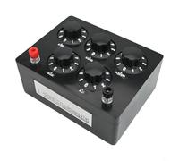 Caja de resistencia para instituciones educativas de 0 a 9999,9 ohmios con cinco rangos conmutables y precisión de paso de 0,1 ohmios
