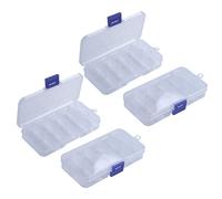 Caja de resistencias de plástico portátiles de 10 ranuras para componentes electrónicos, 4 unidades