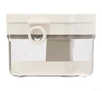 Caja de retención portátil para prótesis dentales con espejo, caja de almacenamiento sellada transparente para aparatos ortopédicos, contenedor 2 en 1 a prueba de fugas con bandeja de drenaje, blanco