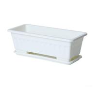 Caja de riego automático con bandeja de drenaje, kit de cultivo de verduras de polipropileno para alféizar de la ventana del balcón, contenedor compacto de iniciación de hierbas, verde (blanco)