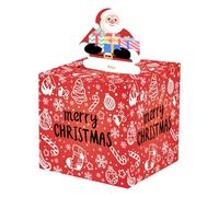 Caja de Rollo de Dinero de Navidad, Dispensador de Dinero de Navidad,Caja de extracción de dinero navideña con tarjeta de extracción - Porta dinero con bolsas 50X, decoraciones de fiesta para niños y