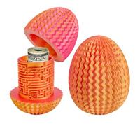 Caja de rompecabezas de laberinto ovalado de 1 pieza con compartimento secreto, para guardar dinero y regalos, caja misteriosa 3D roja, juego de rompecabezas reutilizable para adultos