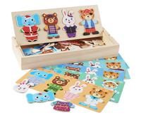 Caja de rompecabezas de madera para niños pequeños (60 unidades), juego de rompecabezas de ropa, juguetes de aprendizaje preescolar para niños a partir de 3 años (mixto)