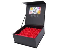 Caja de Rosas con Tarjeta de Felicitación de Vídeo, Joyero con Pantalla a Color de 7 Pulgadas para Bodas, Publicidad, Marketing, Compatible con Reproducción HD, Altavoz Integrado