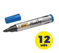 Caja de Rotuladores de Punta Fibra Acrílica Permanente Bic Marking 2000/ 4.9mm/ 12 unidades/ Azules