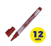 Caja de Rotuladores de Punta Redonda para Pizarra Bic Velleda 902089/ 1.5mm/ 12 unidades/ Rojos