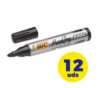 Caja de Rotuladores Punta Fibra Acrílica Permanente Bic Marking 2000/ 4.9mm/ 12 unidades/ Negros