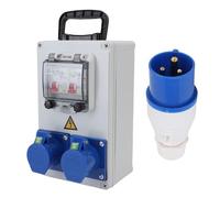 Caja de salida industrial portátil |IP44-67 Retardante de agua y llama |Caja de Distribución para Obras/Talleres |250x150x100mm con Asa