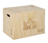 Caja de salto HOMCOM para plyometría, fitness y entrenamiento cruzado, 40/45/60 cm, para entrenamiento en caja