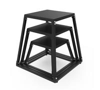 Caja de salto pliométrica, 30 + 45 + 60 cm, juego de caja pliométrica antideslizante, de acero, caja pliométrica portátil para entrenamiento de salto, agilidad, resistencia, acondicionamiento