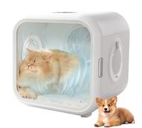 Caja de Secado para Mascotas 50 L - Secador Automático con Flujo de Aire 360° Cuerpo Completo, Temperatura 22-45 °C, Temporizador 10-120 min, Silencioso y Rápido, para Hogar & Tiendas