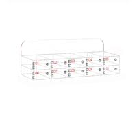 Caja de seguridad acrílica para teléfono de pared, almacenamiento móvil transparente para oficina, aula, fábrica, taquilla de seguridad de 10 compartimentos con llave para teléfonos celulares
