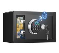 Caja de seguridad biométrica de 15 L con bolsa de dinero ignífuga, caja fuerte para el hogar con teclado digital y llaves de repuesto, caja fuerte de seguridad para dinero en efectivo, joyas y
