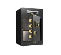 Caja de seguridad compacta con teclado y bloqueo de huellas dactilares, antirrobo, con ranura para monedas y alarma, ideal para el hogar, oficina, hotel, dinero, documentos, joyas (negro)