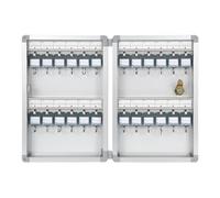 Caja de seguridad con cerradura para llaves de 24 llaves, para uso personal y empresarial, para uso personal y empresarial, color plateado