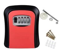 Caja de Seguridad con Llave de 4 dígitos for Montar en la Pared, 2 Unidades, sin Llave, for el hogar y la Oficina, Caja de Almacenamiento Secreta para Oficina(Red)