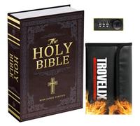 Caja de Seguridad de Libro SEKAM con Cerradura de Combinación, Caja de Seguridad Oculta (24 x 15 x 5.5 cm) con Bolsa Resistente al Fuego, Caja de Seguridad con Desvío Secreto, Caja de Libro Hueca para