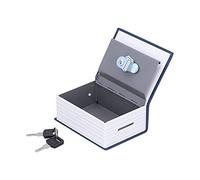 Caja de Seguridad para Libros de Simulación, Mini Caja Fuerte para Libros con Cerradura de Llave, Caja de Seguridad Portátil con Llaves Dobles para Dinero, Joyas, 4.5x3.1x1.8in(Azul)