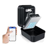 Caja de Seguridad para Llaves Bluetooth, Caja Llaves Combinacion Montaje Mural Aplicación móvil y código PIN Caja de Seguridad Con Código Exterior para Airbnb, Oficinas, Hogares, Garajes y Visitantes