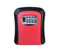 Caja De Seguridad Para Llaves Caja de seguridad oculta con llave montada en la pared, caja de seguridad con contraseña y combinación de 4 dígitos, caja secreta de metal for casa, villa, caravana(Red)
