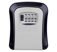 Caja De Seguridad Para Llaves Caja de seguridad oculta con llave montada en la pared, caja de seguridad con contraseña y combinación de 4 dígitos, caja secreta de metal for casa, villa, caravana(Gray)