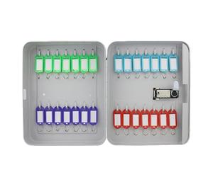 Caja de seguridad para llaves de montaje en pared con código, gabinete de llaves duradero para uso en casa, oficina y negocios, diseño que ahorra espacio para un fácil acceso y organización