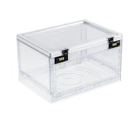 Caja de seguridad para medicamentos, caja de almacenamiento transparente con cerradura, caja de contraseña médica, caja de almacenamiento con cerradura apilable compacta multifuncional entre