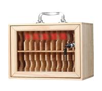 Caja de seguridad para teléfono móvil con cerradura, caja de seguridad portátil para el hogar y la oficina, puerta transparente, 24/36/48/60 bits de madera