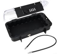 Caja de seguridad portátil impermeable antirrobo de mano con código de cuatro dígitos para almacenamiento seguro de teléfonos, carteras, pasaportes y joyas durante viajes a la playa o al hotel (D)