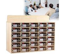 Caja de seguridad portátil para teléfono con 25/30/40/50 ranuras, acrílico seguro para teléfonos móviles, armario de almacenamiento de madera maciza, 30 rejillas, perfecto para oficinas y hogares
