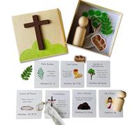 Caja De Semana Santa | Set De Caja De Pascua, Decoración De Escena De Resurrección De Pascua, Regalo De Recuerdo De Semana Santa, Set De Regalo Religioso De Pascua Para Niños Y Adultos. (1Pcs)