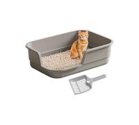Caja De - Semi-Cerrada con Bordes Altos Y Pala | Caja De Facil De Limpiar para Multiples Gatos - para Control De Olores Interior para Gatitos Y Mascotas Mayores Hogar Y Oficina